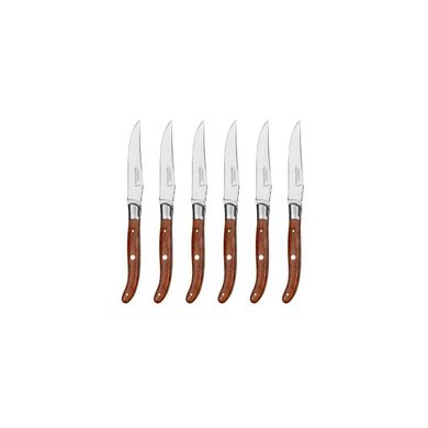 Набір з 6 ножів Laguiole з нержавіючої сталі з ручкою з екзотичного дерева