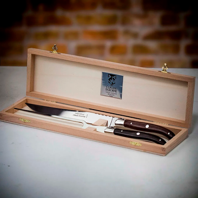 Laguiole Сервисный набор нож+вилка ручка розовое дерево