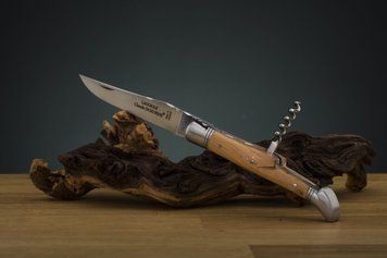 Складаной нож Laguiole 4"3/4 + штопор с ручкой из можжевельника