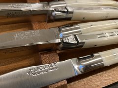 Набор из 6 ножей для стейка ручной работы Laguiole с ручками из кости коровы