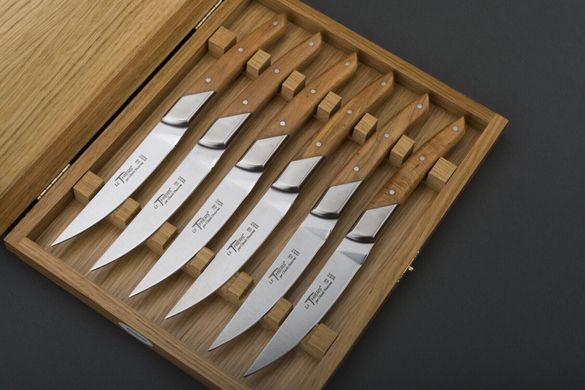 Набір з 6 ножів Thiers з матовим лезом та з ручкою з ялівця