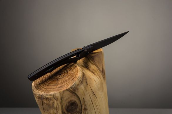 Thiers liner карманный нож, ручка из черного рога, черное лезвие