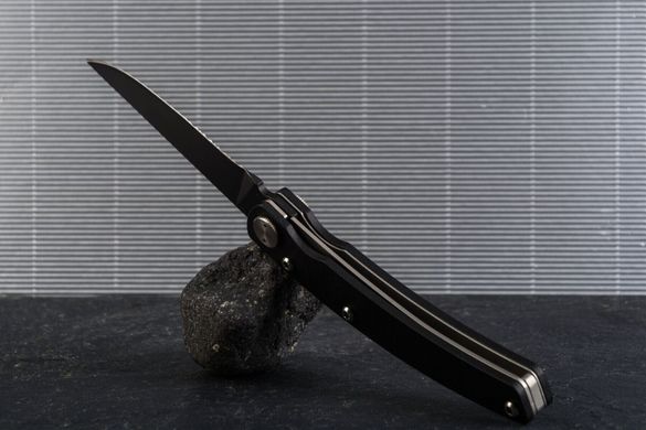 Thiers Scrapper кишеньковий ніж з чорним лезом і чорною ручкою