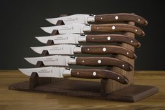 Набір з 6 ножів Laguiole з нержавіючої сталі з ручкою з рожевого дерева